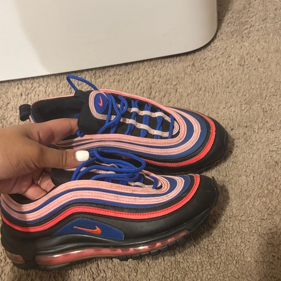 blue black and pink air max 97
